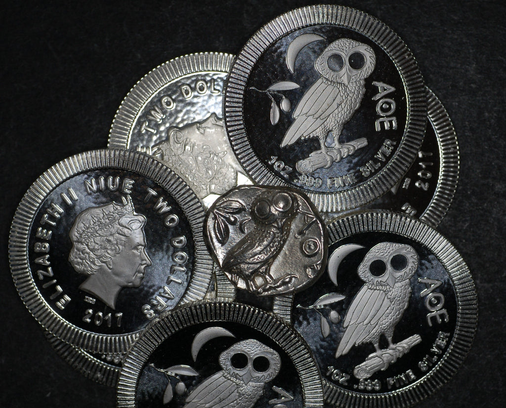 Niue 'Athenian Owl' 2 dollars. 2017