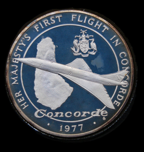 Barbados. Silver proof Concorde Crownmedal. 1977