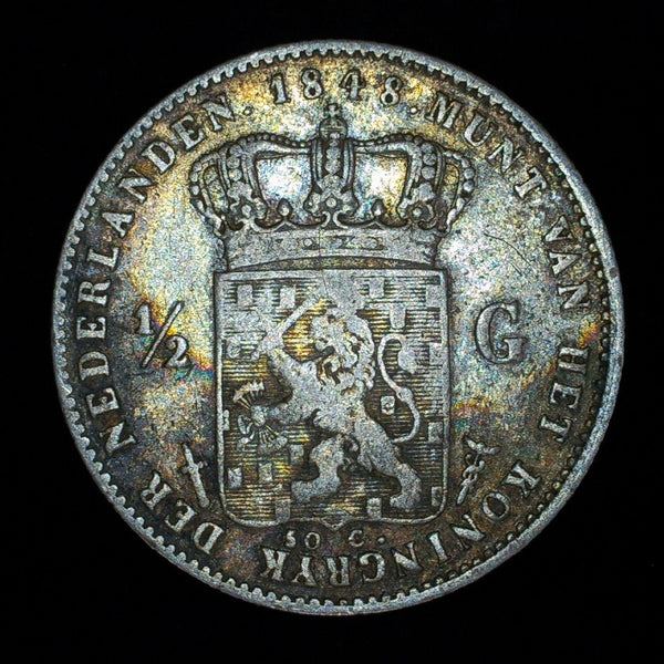 Netherlands. 1/2 Gulden. 1848