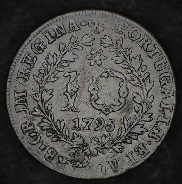Azores. (Portuguese colonial). 10 Reis. 1795. Overstruck on Portuguese 5 Reis