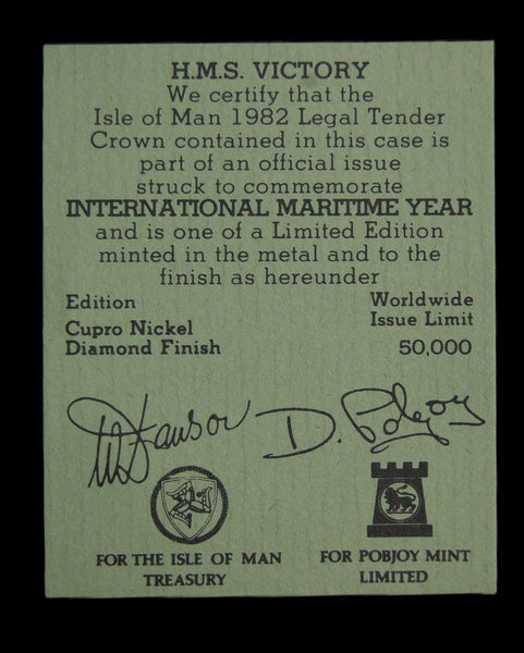 Isle of Man. Diamond Finish Crown. 1982. Maritime Heritage.