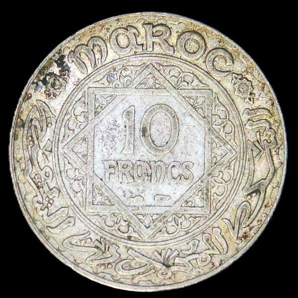 Morocco. 10 Francs. AH1352.