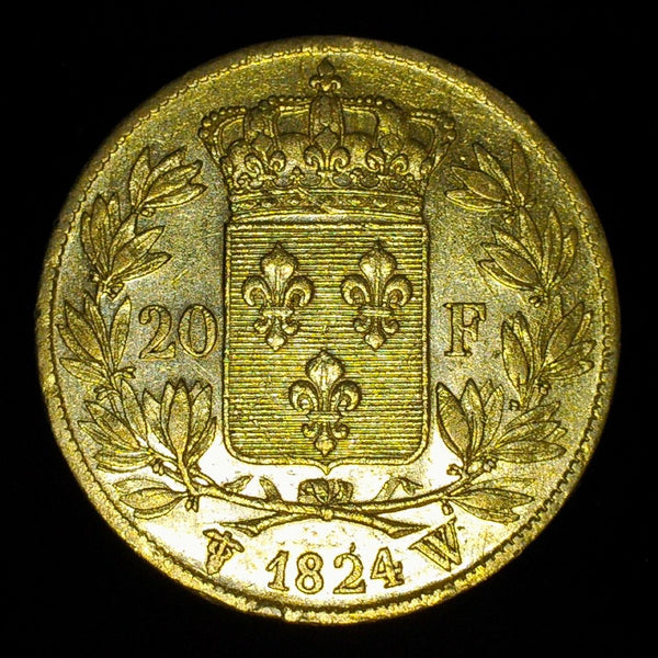 France. 20 Francs. 1824 W