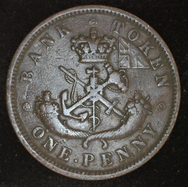 Canada. Bank token. One penny. A selection