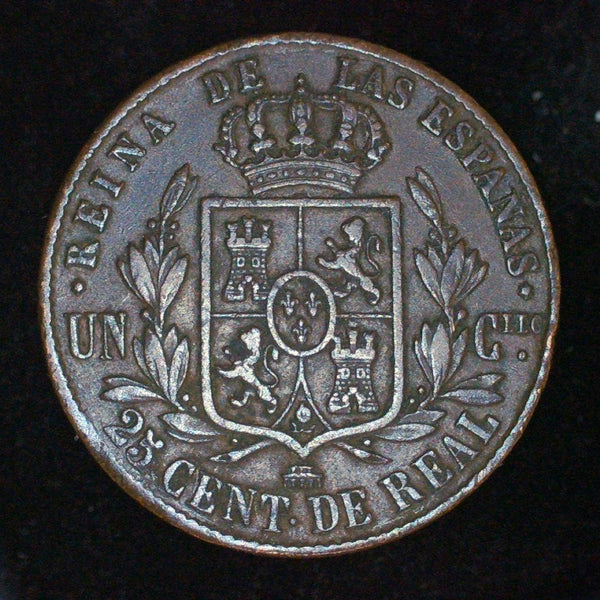 Spain. 25 Centimos. 1863