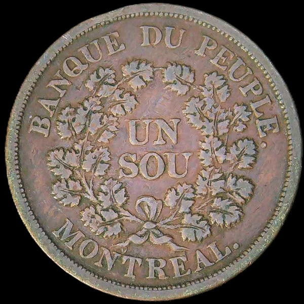 Canada. Montreal. Un Sou. Banque Du Peuple.