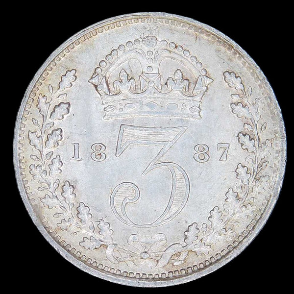 Victoria. Threepence. 1887 Jubilee head. A selection.