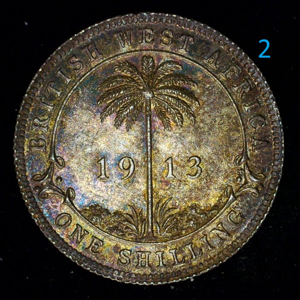 British West Africa. One Shilling. 1913. A selection.