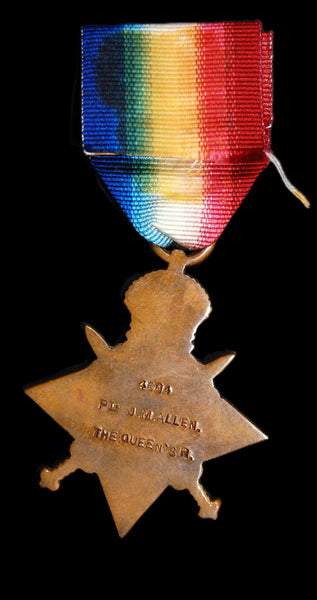 WW1. 1914-15 star. Allen. The Queens Regiment. KIA. 1/7/16