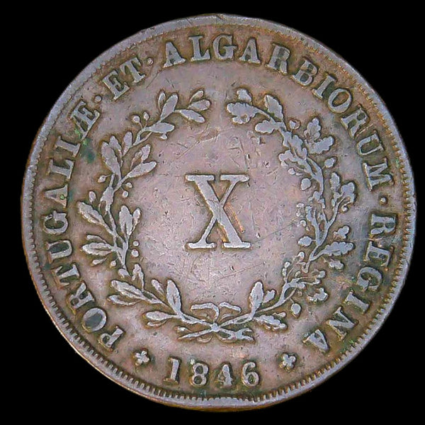 Portugal. 10 Reis. 1846