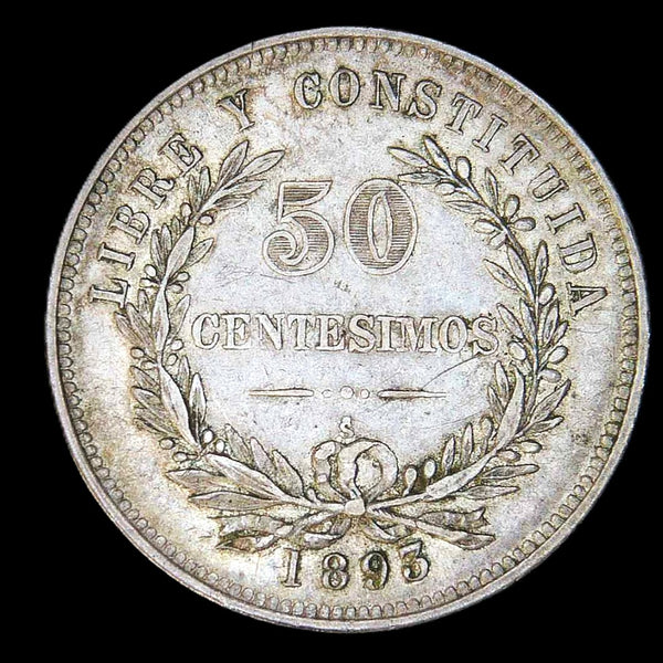 Uruguay. 50 Centesimos. 1893.