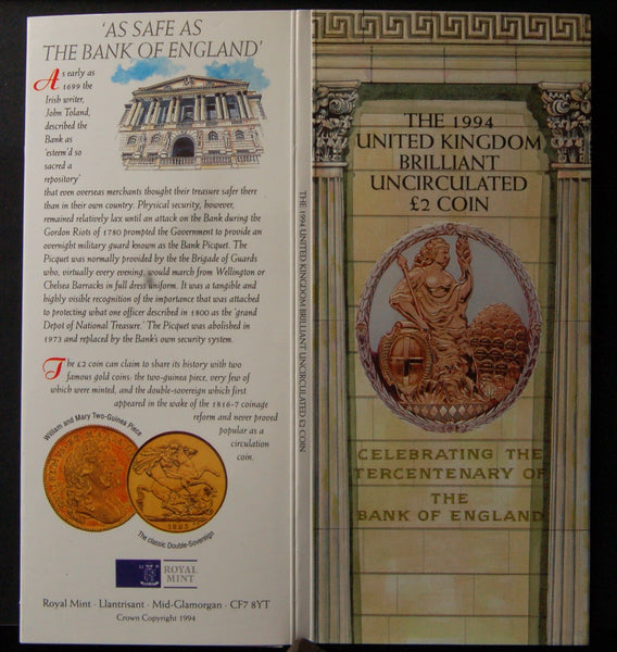 Elizabeth II. Royal Mint £2 coin presentation pack. 1994