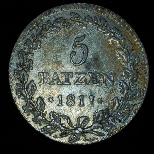 Switzerland. Aargau. 5 Batzen. 1811