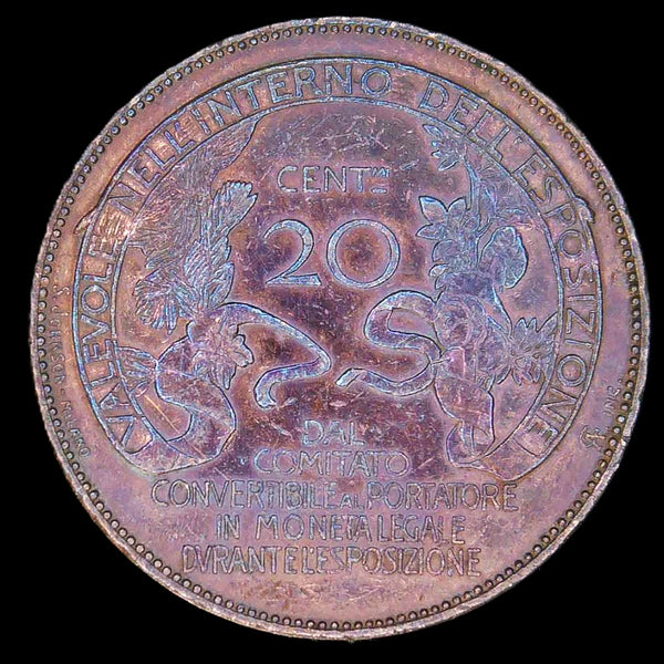 Italy. 20 Centesimi. 1906. Milan exposition.