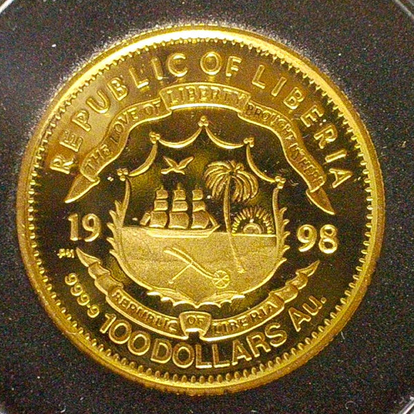 Liberia. Proof 100 Dollars. 1998. Titanic commemorative.