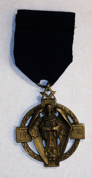 Masonic.  Hallstone Jewel Medal, Silver, WW1 1914-1918