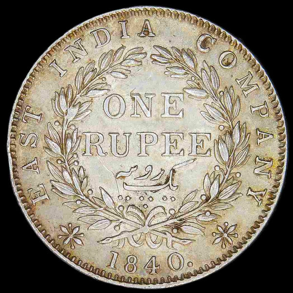 India. East India Company. One Rupee. 1840