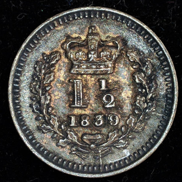 Victoria. Three halfpence. 1839