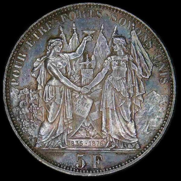 Switzerland. Lausanne. 5 Francs. 1876