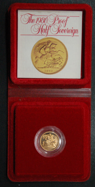 Elizabeth II. Proof Half Sovereign. 1980