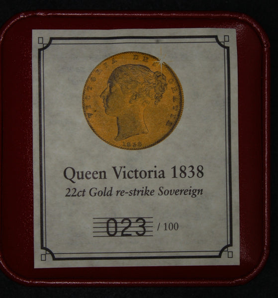 Victoria. Sovereign. 1838. Re-strike.