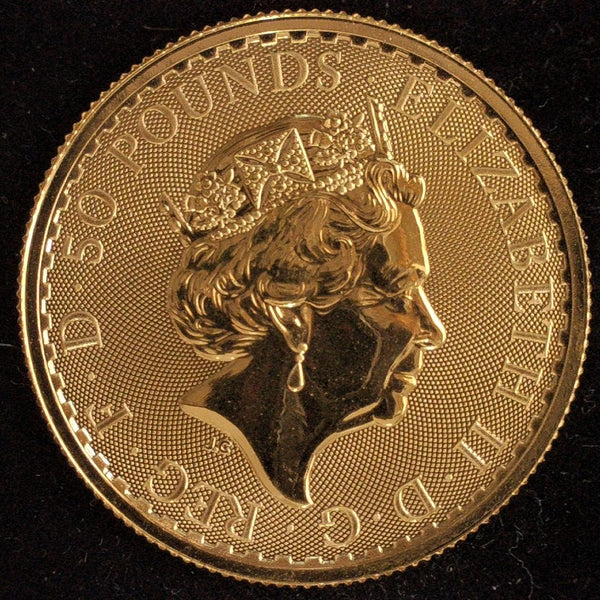 Elizabeth II. Gold £50 1/2 ounce Britannia. 2021