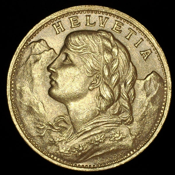 Switzerland. 20 Francs. 1922 B