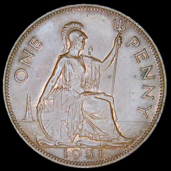 George VI. Penny. 1951