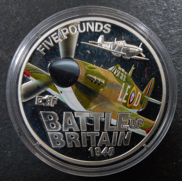Guernsey. Silver proof 5 pounds. 2010. Battle of Britain.