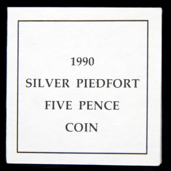 Elizabeth II. Silver piedfort proof five pence. 1990.