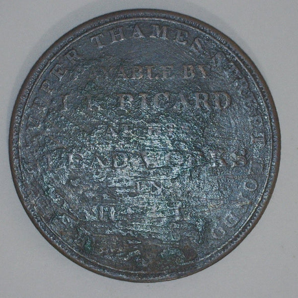 Hull. One Penny token. 1812