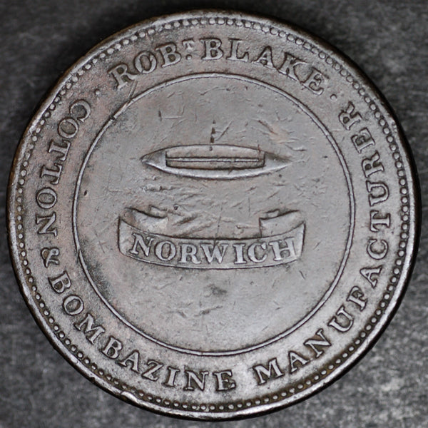 Norfolk. Norwich. 2 pence. Robert Blake. 1811-1815