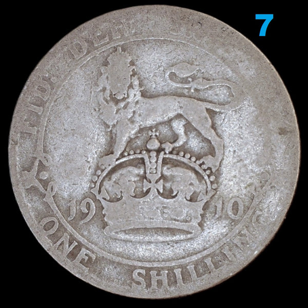 Edward VII. Shilling. 1910. A selection.