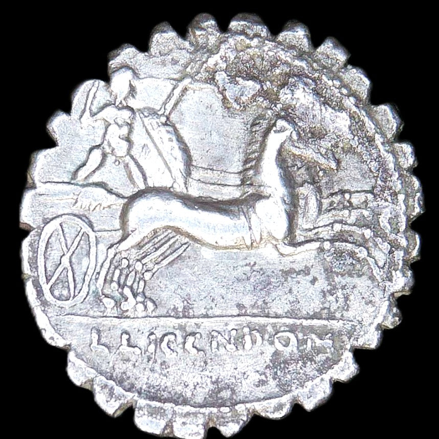 Rome Republic. Serrate Denarius. Lucius Pomponius. 118BC.