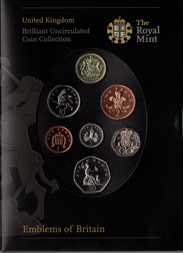 British Mints Royal Mint. Emblems of Britain. Uncirculated coin set. 2008 – Coins4all