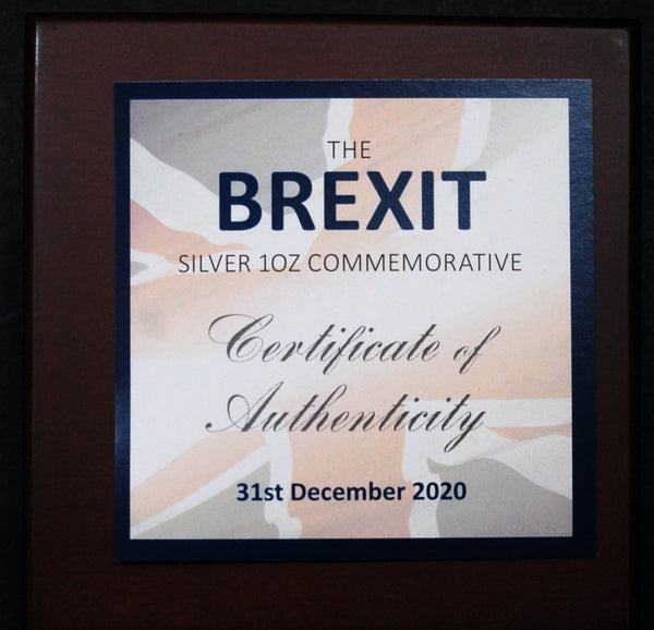 Brexit. One ounce fine silver commemorative. 2020.