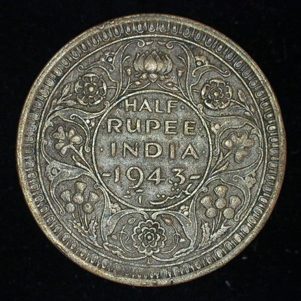 India. Half Rupee. 1943 L
