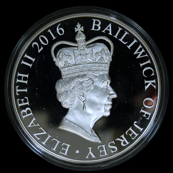 Jersey. Elizabeth II. 90th Birthday proof £100 fine silver One Kilo Coin. 2016 .