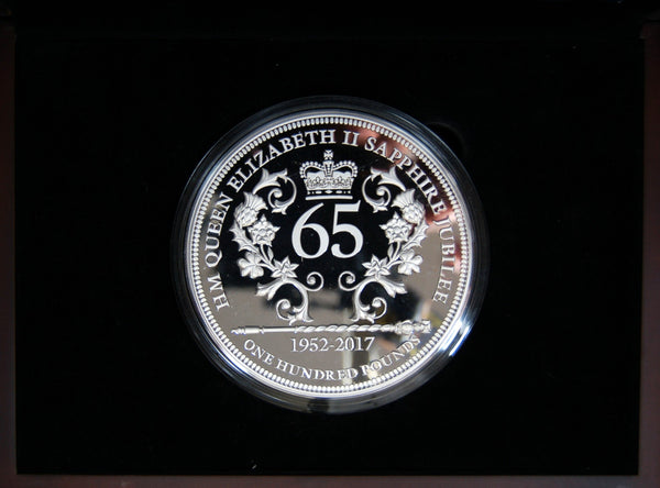 Jersey. Elizabeth II. Sapphire jubilee proof £100 fine silver one kilo Coin. 2017.