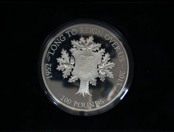 Jersey. Sterling silver proof £100. 2015. One kilogram.