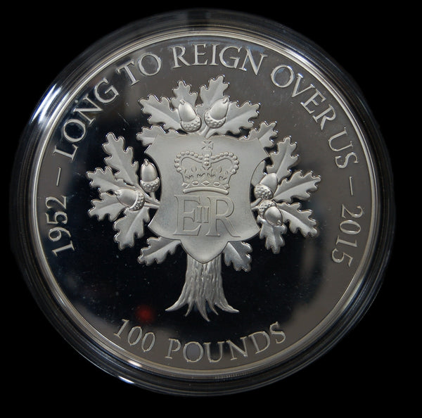 Jersey. Sterling silver proof £100. 2015. One kilogram.