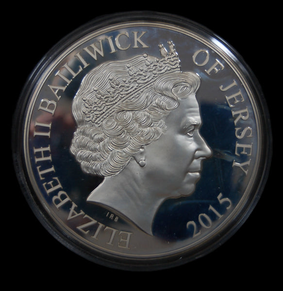 Jersey. Sterling silver proof £100. 2015. One kilogram.