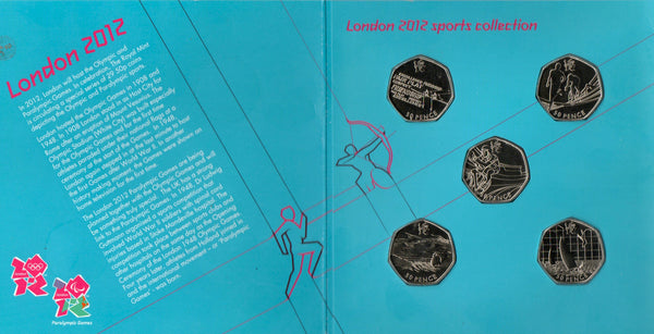 Elizabeth II. 50p London 2012 sports collection set of 5