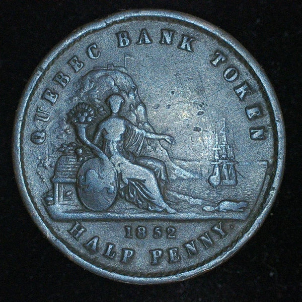 Canada. Quebec Bank Token. Half Penny. 1852