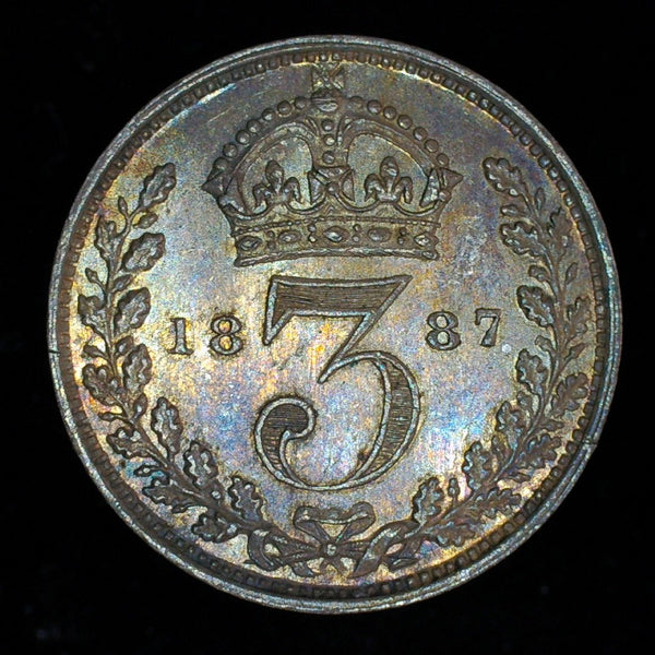 Victoria. Threepence. 1887 Jubilee head. A selection.