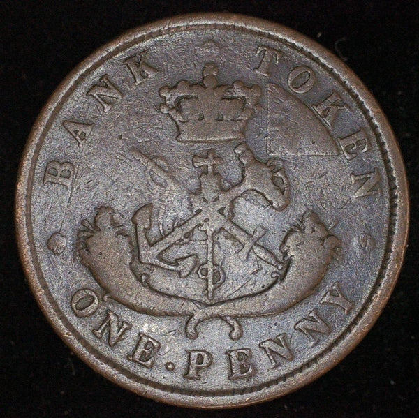 Canada. Bank token. One penny. A selection