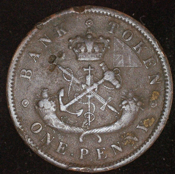 Canada. Bank token. One penny. A selection