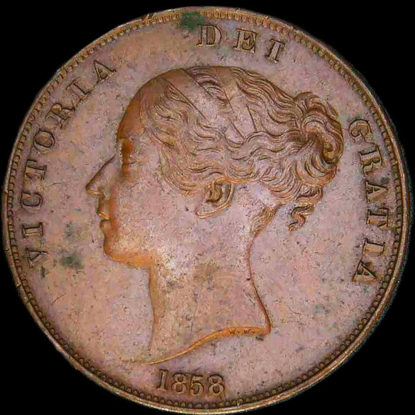 Victoria. Penny. 1858/3 overdate