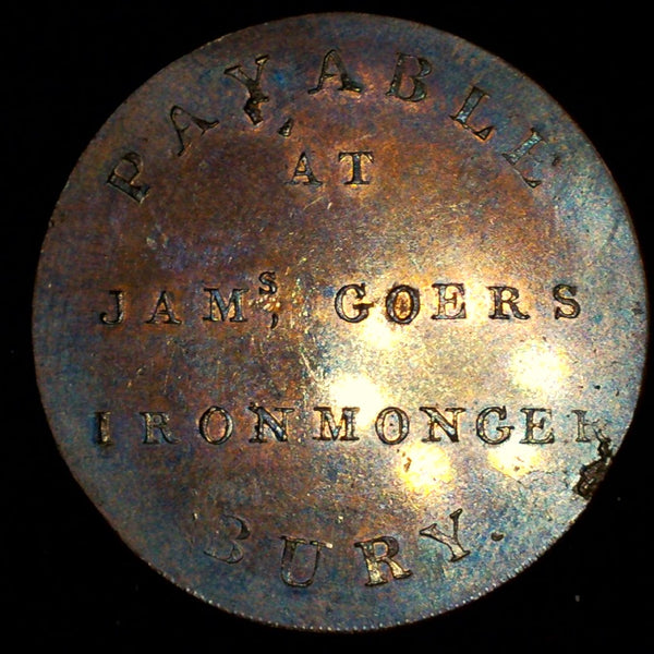 Suffolk. Bury St Edmunds. Halfpenny.  James Goers.