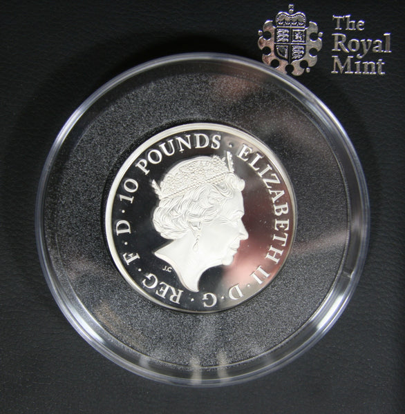 Elizabeth II. 'The Queens Beasts' 10oz fine silver proof coin. 2017. The Lion of England.